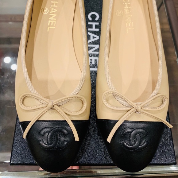 chanel lambskin ballerinas